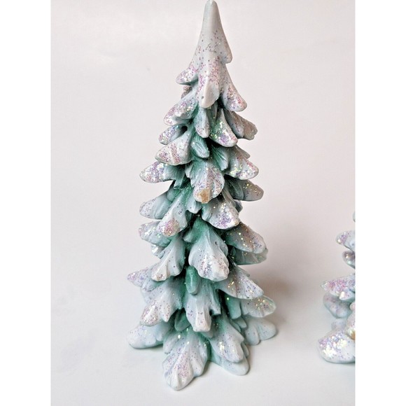 Department 56 Frosted Glitter Fir Evergreen Pine Trees Set of 2 Christmas 6 Inch - Picture 6 of 7